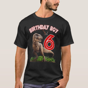 Camiseta Rawr, soy el sexto dinosaurio niño de cumpleaños d