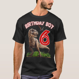 Camiseta Rawr, soy el sexto dinosaurio niño de cumpleaños d