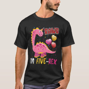 Camiseta Rawr Soy Funny De Cinco Años