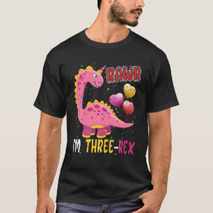 Camiseta Rawr Soy Funny De Tres Años Y Tercer Cumpleaños De