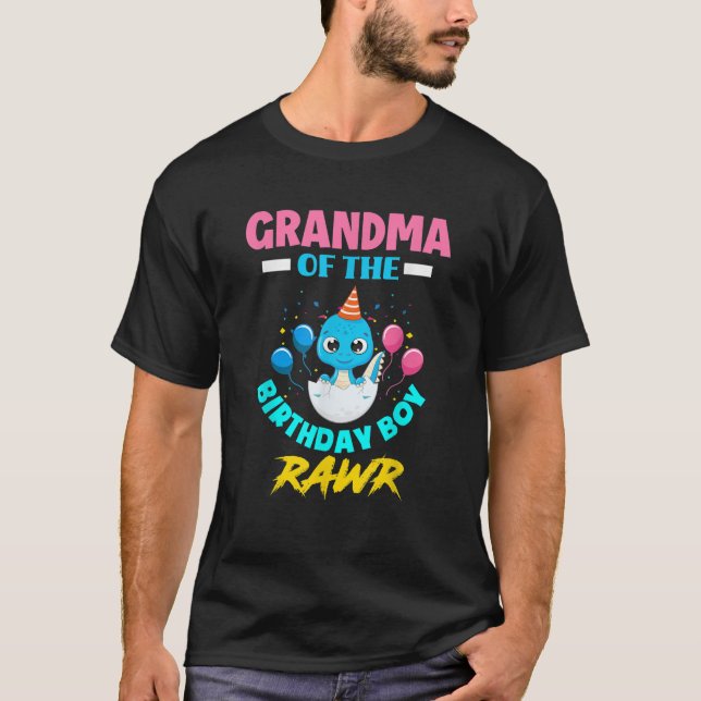 Camiseta RAWR Soy la abuela del niño de cumpleaños T Rex Di (Anverso)