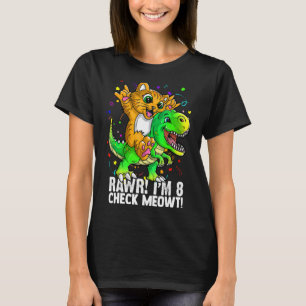 Camiseta Rawr soy un amante de los gatos dinosaurio Trex Cu