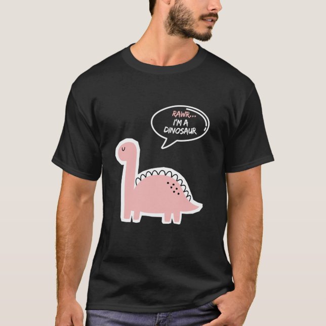 Camiseta Rawr soy un divertido dinosaurio y lindo soy un br (Anverso)