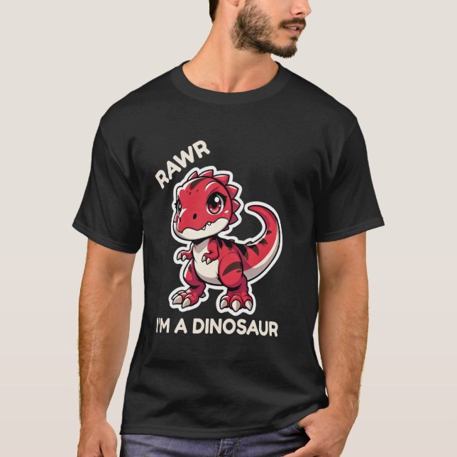 Camiseta Rawr Soy un Personalizado de dinosaurios (Anverso)