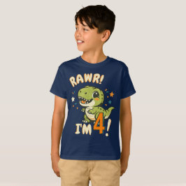 Camiseta Rawr soy un T-Rex bebé de 4 años Cumpleaños nombre