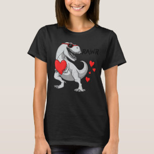 Camiseta Rawr T Rex Chicas Niños Día de San Valentín de din