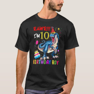 Camiseta Rawr Tengo 10 años de edad niño de cumpleaños Dino