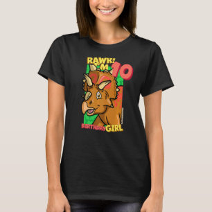 Camiseta Rawr Tengo 10 Chicas de cumpleaños 10 Dino Xeno