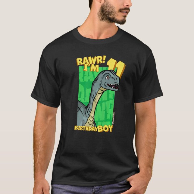 Camiseta Rawr, tengo 11 años, chicos, 11 años, Dino Mussa (Anverso)