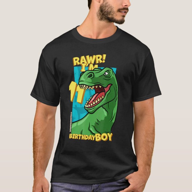 Camiseta Rawr Tengo 11 años niños 11 años Dino Tyra (Anverso)