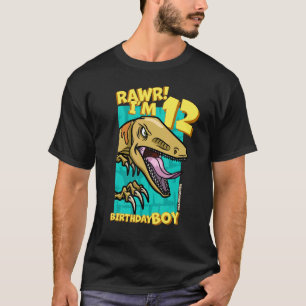 Camiseta Rawr Tengo 12 años, chicos, duodécimo cumpleaños D