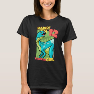 Camiseta Rawr Tengo 12 Chicas de cumpleaños 12 Dino Hyp