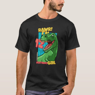 Camiseta Rawr Tengo 12 Chicas de cumpleaños 12 Dino Tyra