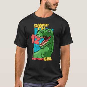 Camiseta Rawr Tengo 12 Chicas de cumpleaños 12 Dino Tyra