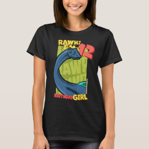 Camiseta Rawr, tengo 12 Chicas de cumpleaños, duodécimo Din