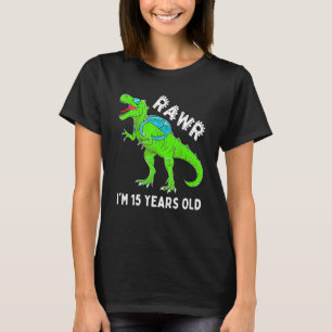 Camiseta Rawr Tengo 15 años de edad Guay Hip Dinosaur 15º n