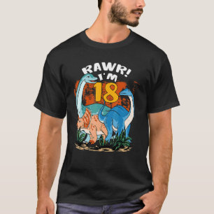 Camiseta Rawr Tengo 18 años Rex Dinosa