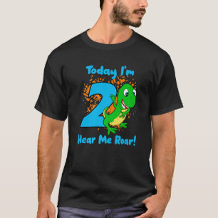 Camiseta Rawr Tengo 2 Dinosaurios 2do Dino T-Rex Dos Años B