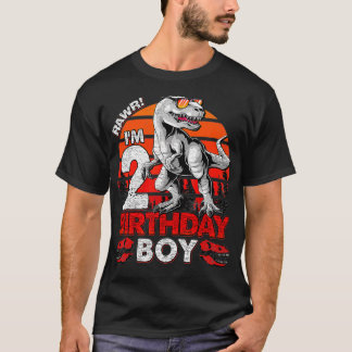 Camiseta Rawr Tengo 2 Niños 2 Años 2 Años Niño De Cumpleaño