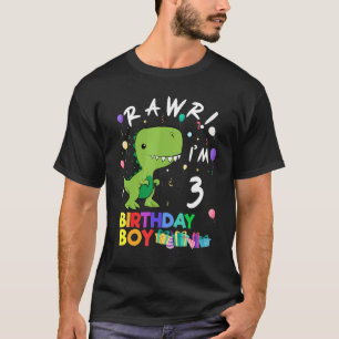 Camiseta Rawr, tengo 3 años de dinosaurio lindo
