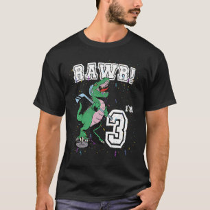 Camiseta Rawr, tengo 3 años, Fiesta de cumpleaños Rex Dinos