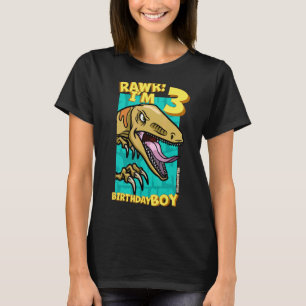 Camiseta Rawr Tengo 3 Años Niños 3 Años Dino・