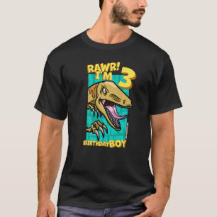 Camiseta Rawr, tengo 3 años, niños, tercer cumpleaños, Dino