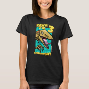 Camiseta Rawr, tengo 3 años, niños, tercer cumpleaños, Dino