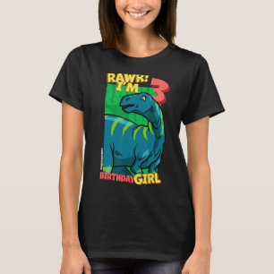 Camiseta Rawr, tengo 3 Chicas de cumpleaños, 3 Dino Fukui