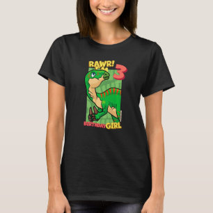 Camiseta Rawr Tengo 3 Chicas de cumpleaños 3 Dino Iguano