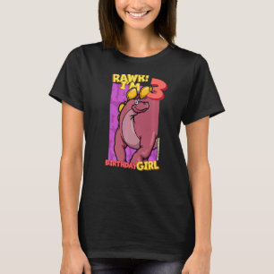 Camiseta Rawr Tengo 3 Chicas de cumpleaños 3 Dino Wuerho