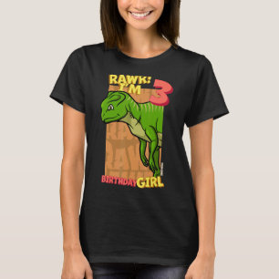 Camiseta Rawr Tengo 3 Chicas de cumpleaños 3 Dino Yinlo