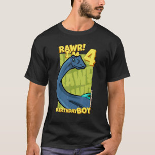 Camiseta Rawr, tengo 4 años, chicos, cuarto cumpleaños, Din