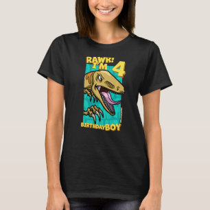 Camiseta Rawr, tengo 4 años, chicos, cuarto cumpleaños, Din