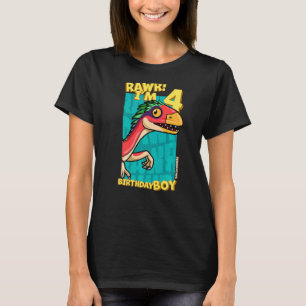 Camiseta Rawr Tengo 4 Años Niños 4 Cumpleaños Dino Deinony