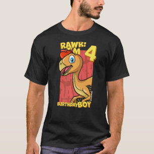 Camiseta Rawr Tengo 4 Años Niños 4 Cumpleaños Dino Ovirapt