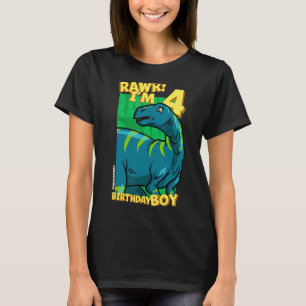 Camiseta Rawr, tengo 4 años, niños, cuarto cumpleaños, Dino