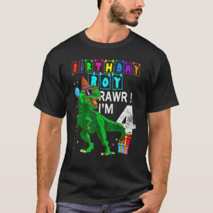 Camiseta Rawr, tengo 4 años, soy el cuarto Fiesta de dinosa