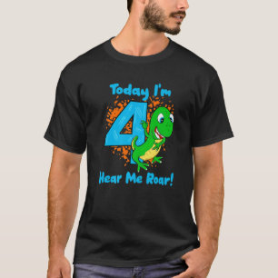 Camiseta Rawr Tengo 4 Dinosaurios 4 Dino T-Rex Cuatro Años 