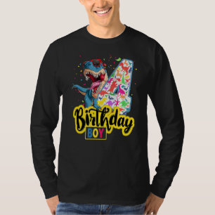 Camiseta Rawr, tengo 4 niños muy guapos, soy 4 cumpleaños d