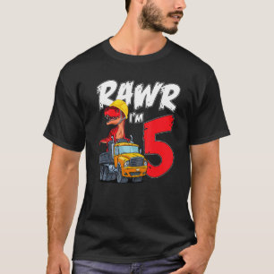 Camiseta Rawr Tengo 5 Años Es Mi Dinosaurio de 5 Años En Ca