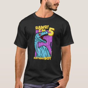 Camiseta Rawr Tengo 5 Años Niños 5 Años Dino Noasaur