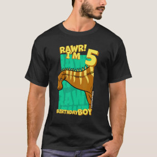 Camiseta Rawr Tengo 5 Años Niños 5 Cumpleaños Dino Rebac