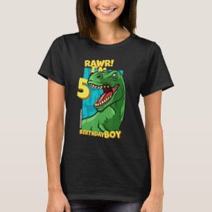 Camiseta Rawr Tengo 5 Años Niños 5 Cumpleaños Dino Tyrann