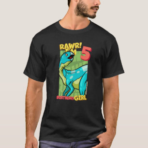 Camiseta Rawr Tengo 5 Chicas de cumpleaños 5 Dino Hypsil