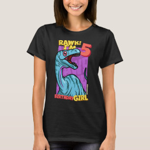 Camiseta Rawr Tengo 5 Chicas de cumpleaños 5 Dino Noasa