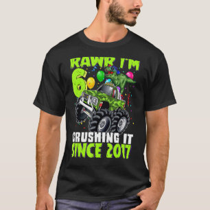 Camiseta Rawr tengo 6 años aplastándolo Dinosaurio del Cami