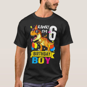 Camiseta Rawr Tengo 6 Años Dinosaurios Niños Dino T Rex 6