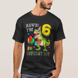 Camiseta Rawr, tengo 6 años, fiesta de cumpleaños de Dinosa