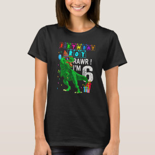 Camiseta Rawr, tengo 6 años, soy Fiesta de Dinosaurio Rex p
